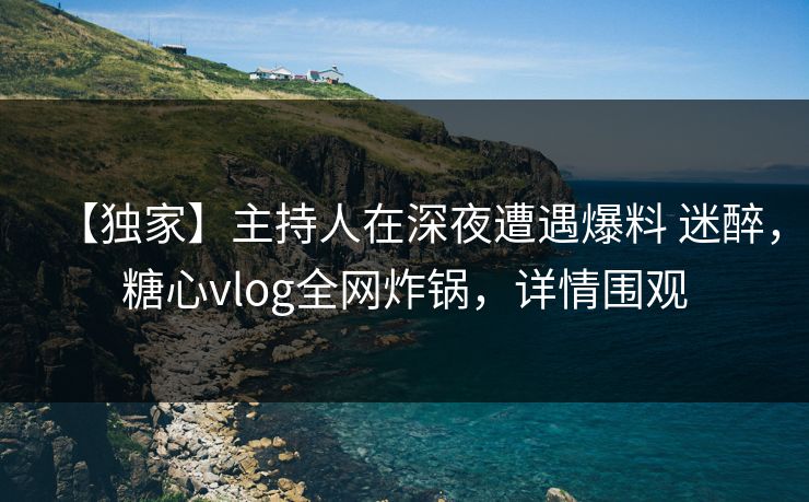 【独家】主持人在深夜遭遇爆料 迷醉，糖心vlog全网炸锅，详情围观